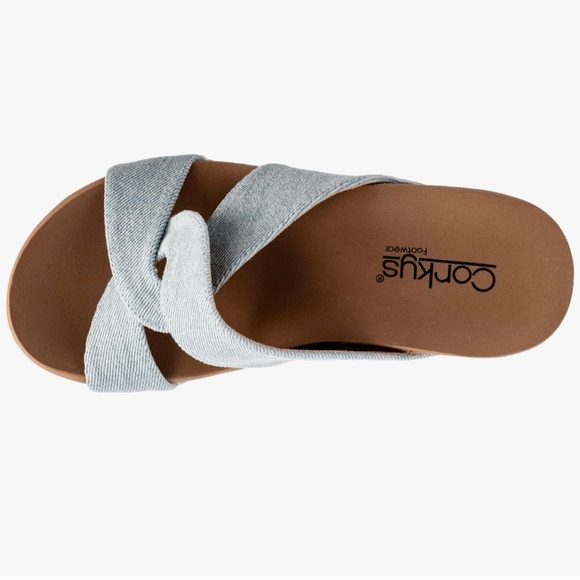 Corkys Denim Wedge Sandals New with box - Picture 2 of 6